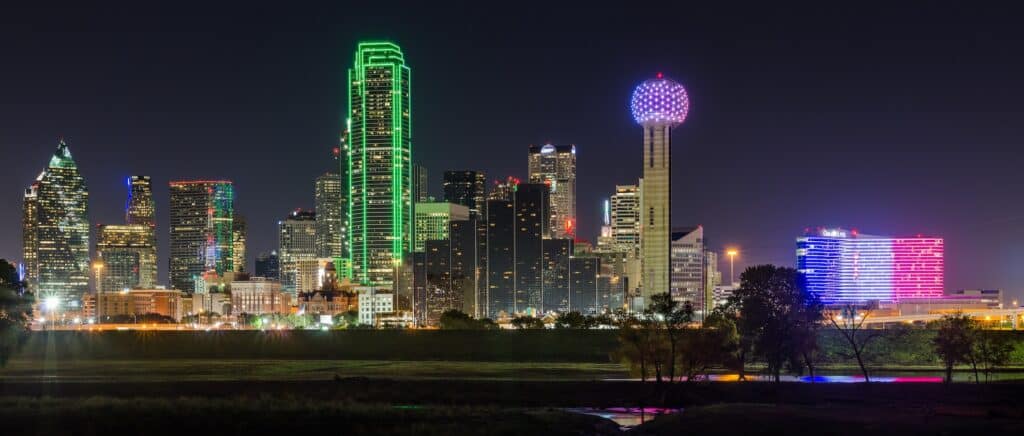 Dallas, Texas skyline at night